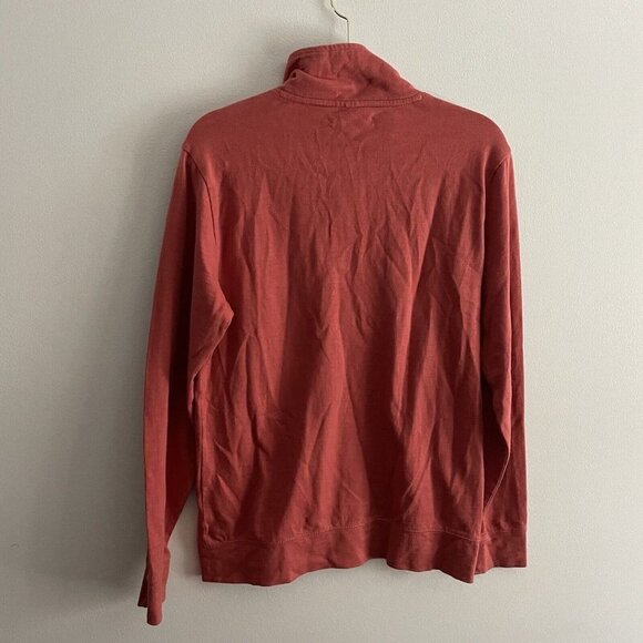 Banana Republic Factory Men M Orange 100% Cotton 1/4 Button Pullover Sweater - Picture 7 of 7